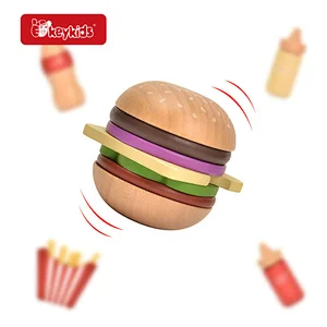 New Design Hamburger Shop Pretend Play Wooden Play Food Set For Kids W10D783
